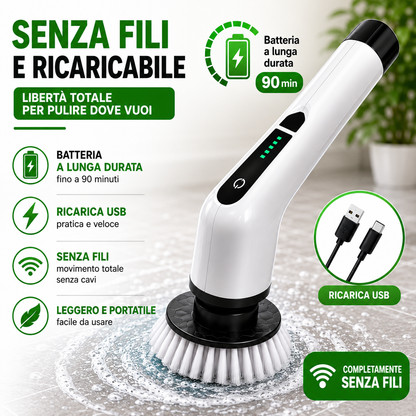 PuliFlex™ la spazzola elettrica 7 in 1 che arriva ovunque.